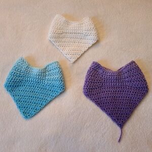 Hand Crocheted Angel Wing Bandana Style Baby Bibs by Jannm Creative